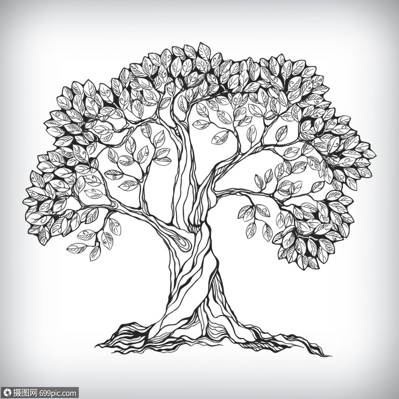 摄图网>插画>背景素材>手绘树符号孤立矢量插图.eps>