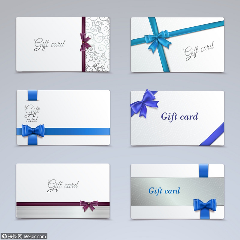 礼品卡代金券优雅的纸带证书模板隔离矢量插图