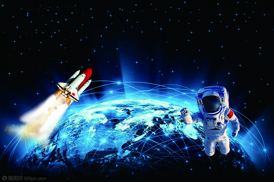 中国航天科技宇航员星空背景