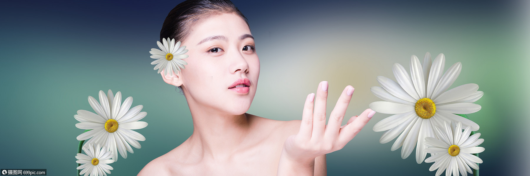 美容护肤美女背景底图