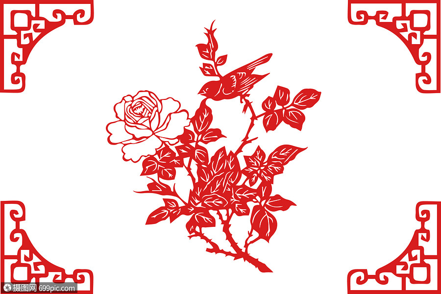 剪纸春节扁平高清图片素材