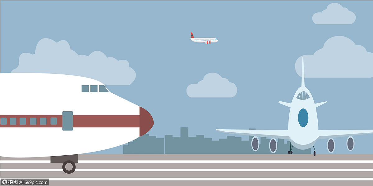 飞机起飞素材背景图片
