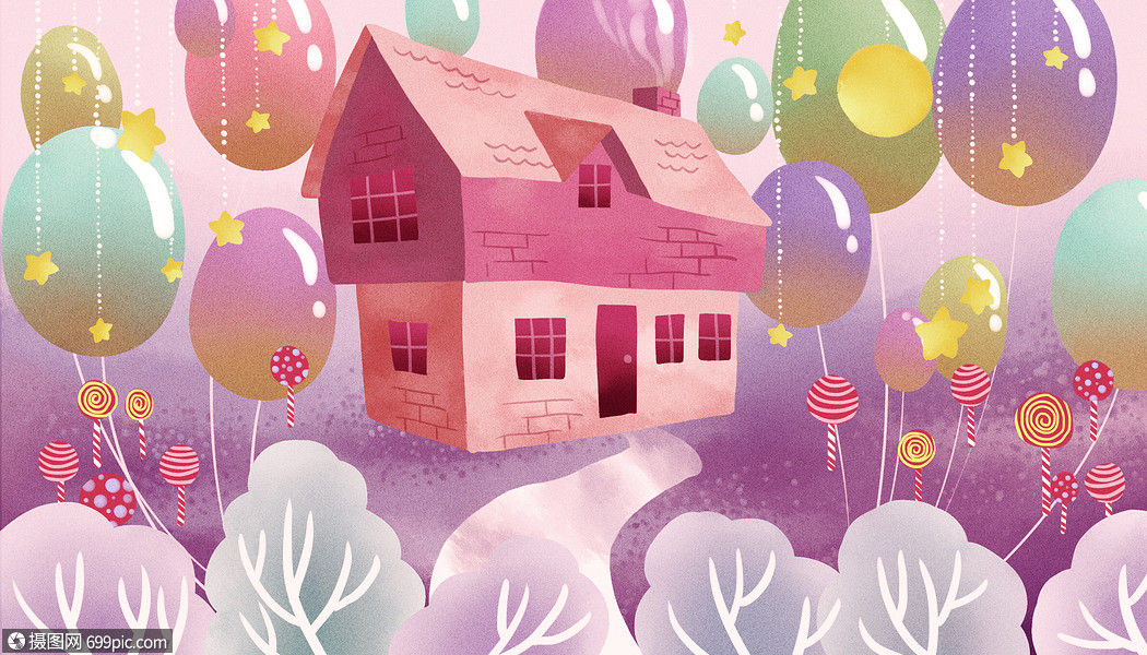 粉色梦幻童话小屋