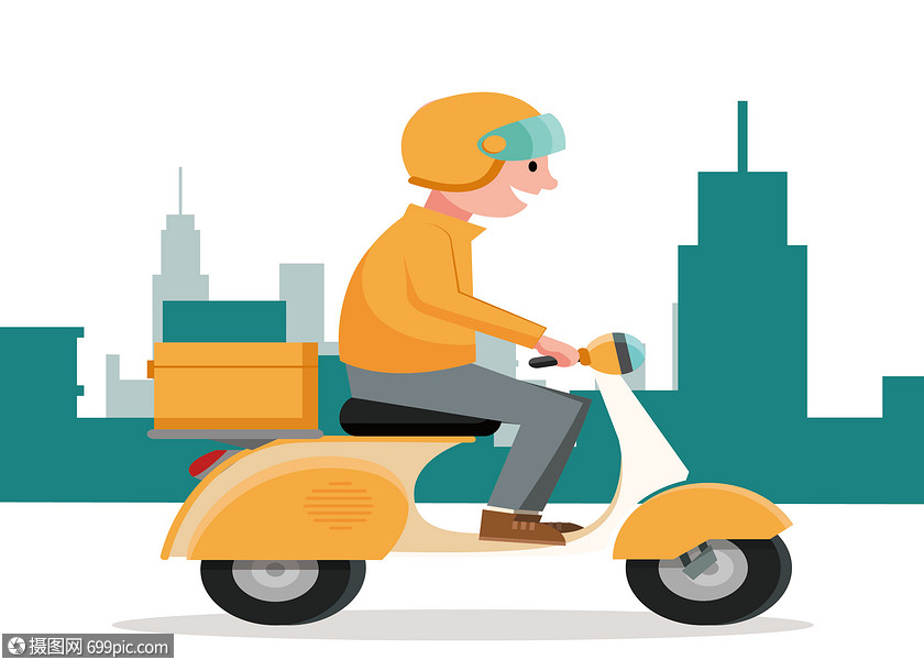 插画 运输外卖.ai