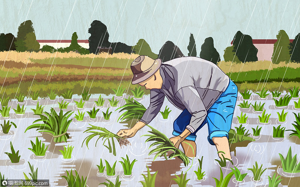 农民种田的图画卡通图片
