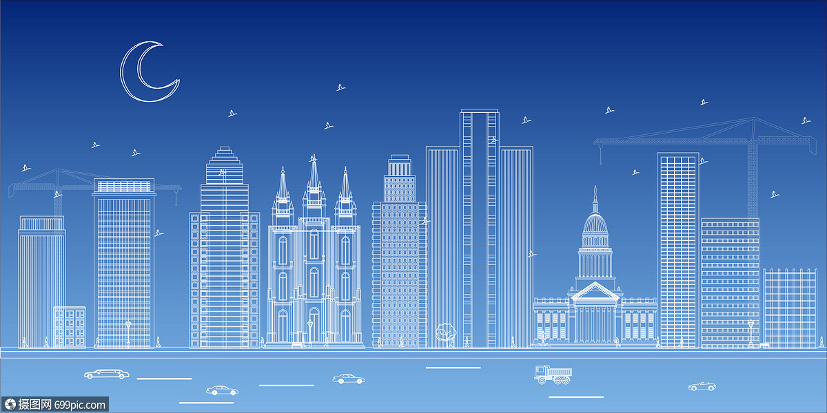 城市科技线条美好海报背景