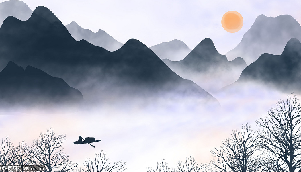 中国风山水背景