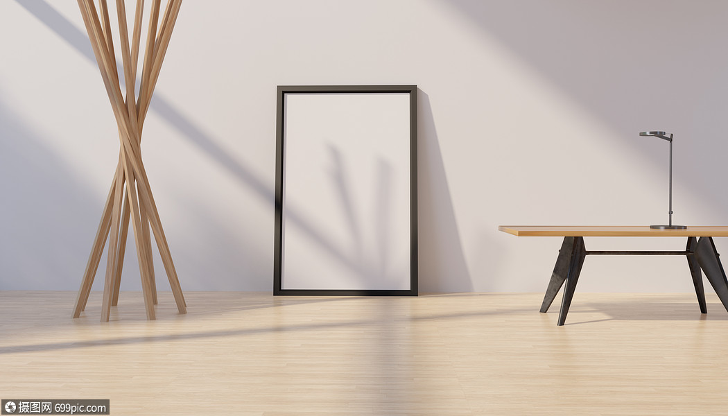 简约画框海报样机室内场景