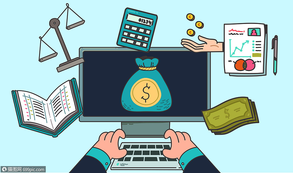 商务金融卡通插图