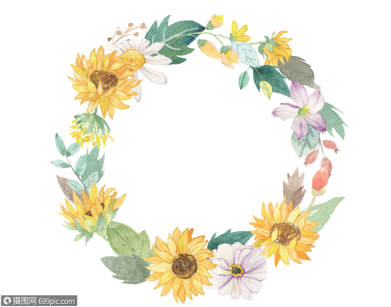 花环花卉素材高清图片素材