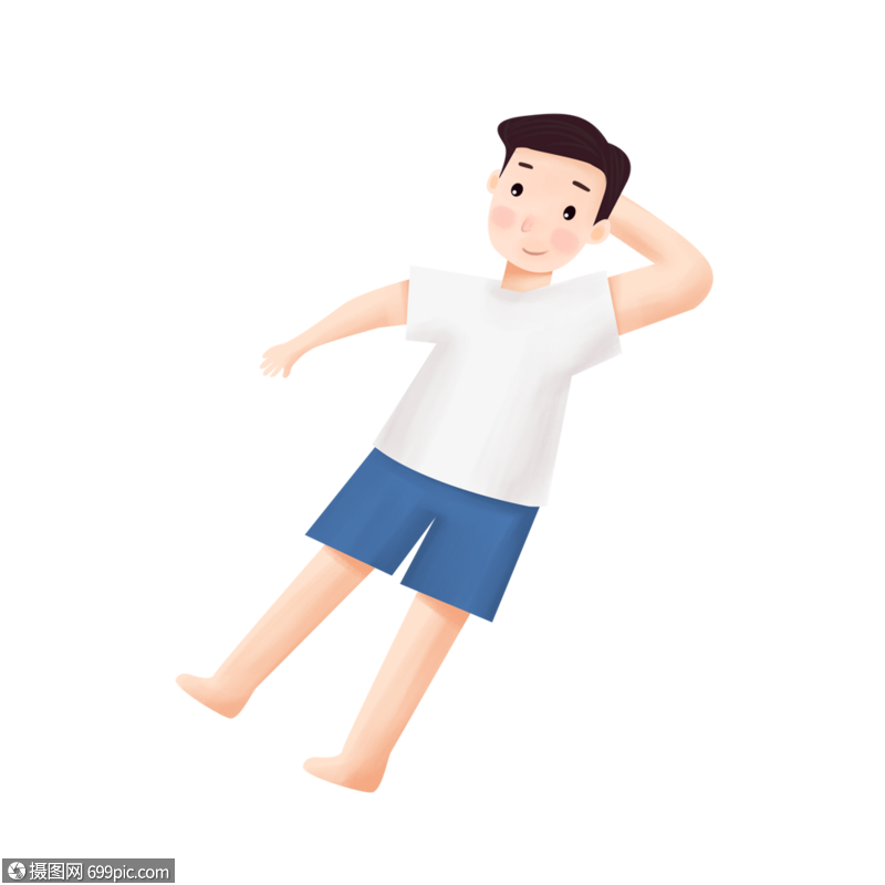 躺着的男孩人物清新