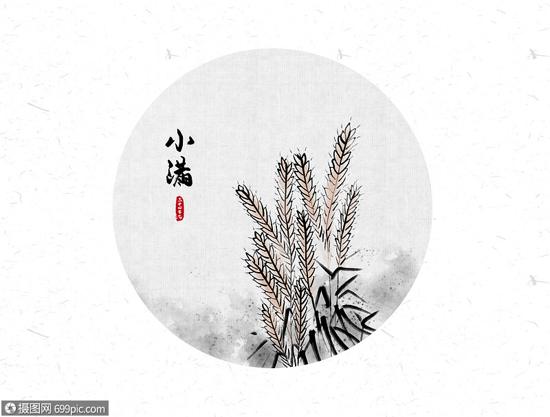 小满二十四节气中国风水墨画