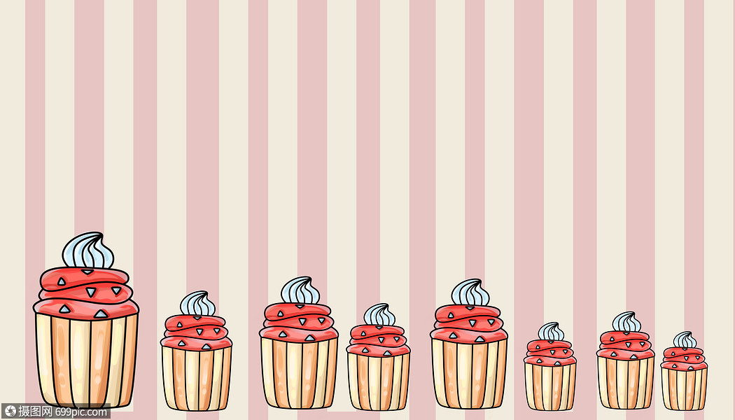 唯美甜品蛋糕插画