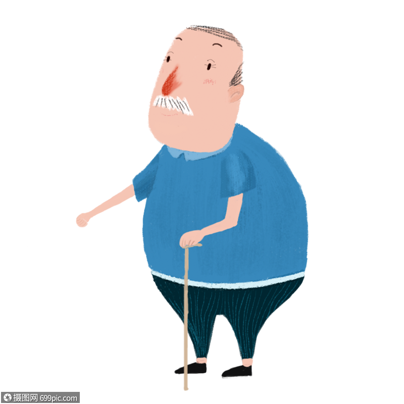 素材 手绘/卡通元素 老人.psd