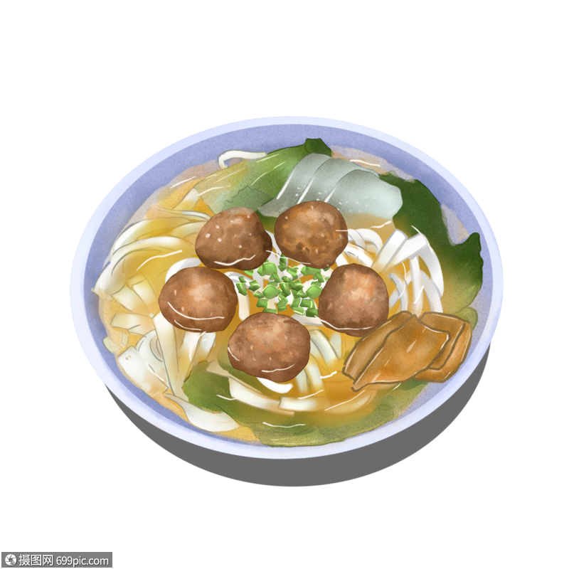 免抠元素 手绘/卡通元素 放大镜 牛肉丸粿条元素.png