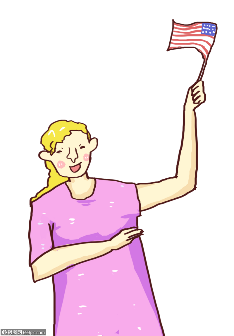 美国独立日漫画人物素材