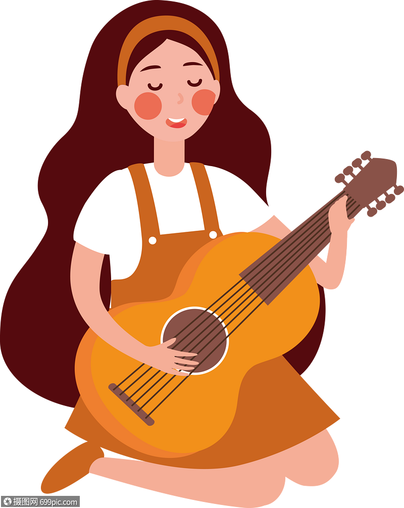 弹吉他女孩女生人物