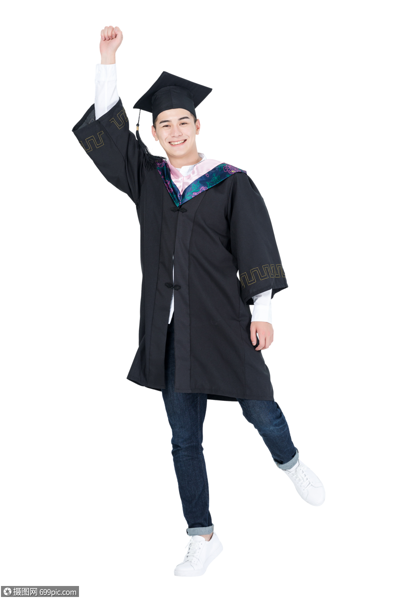 毕业季穿学士服的毕业大学生图片