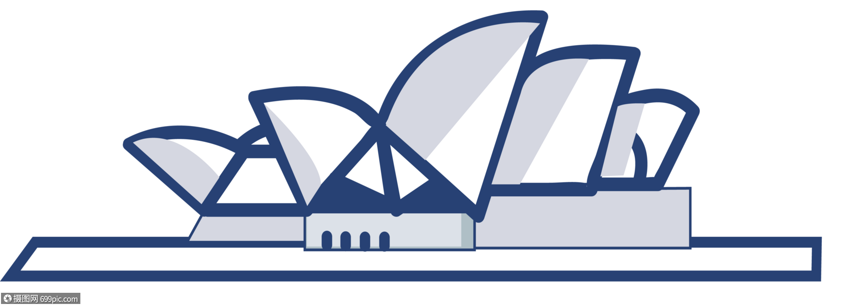 免抠元素 手绘/卡通元素 悉尼歌剧院.png