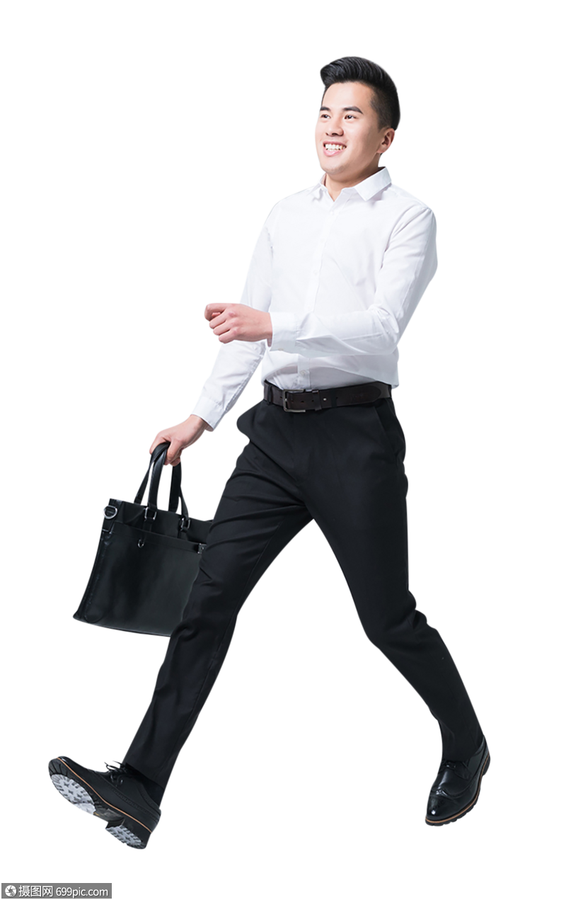 上班开心大步走商务男士图片