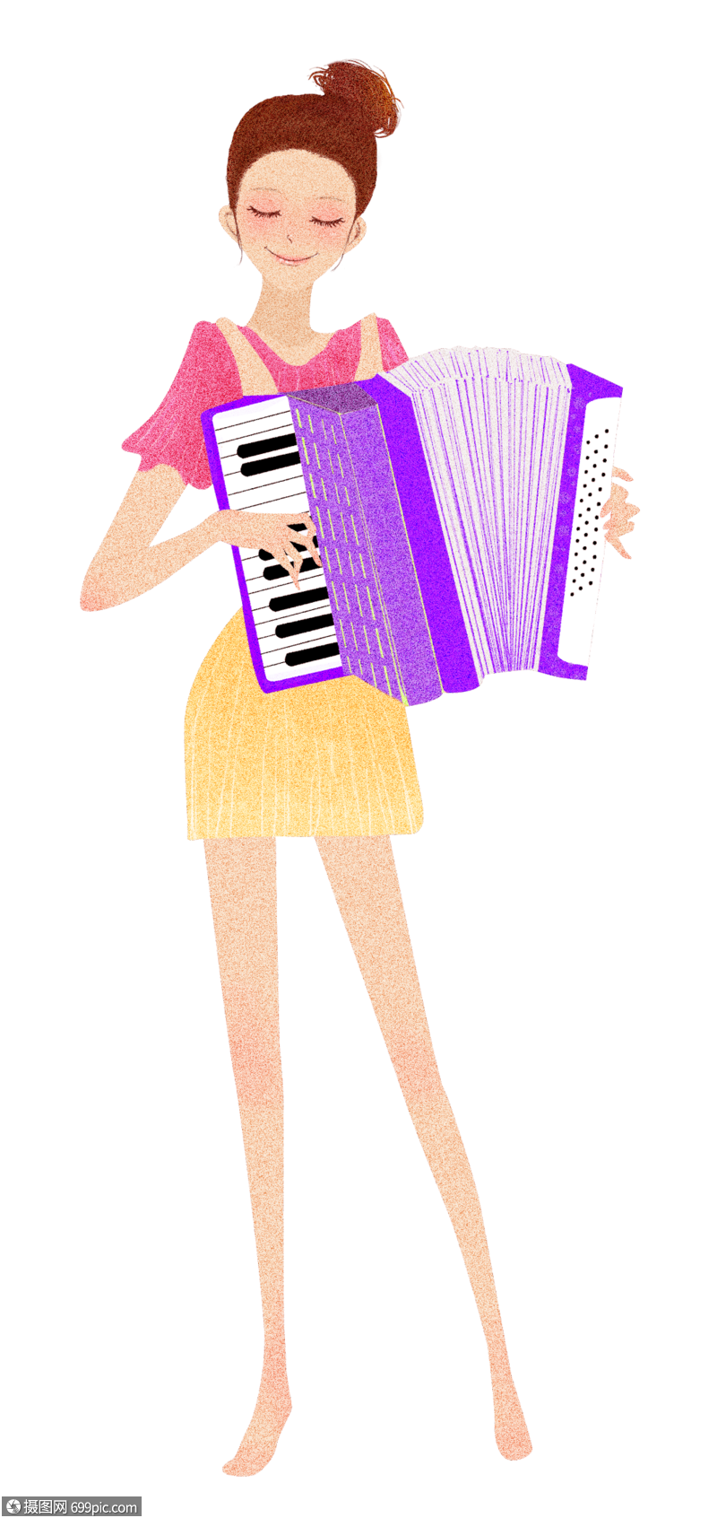 拉手风琴的人乐器卡爱卡通