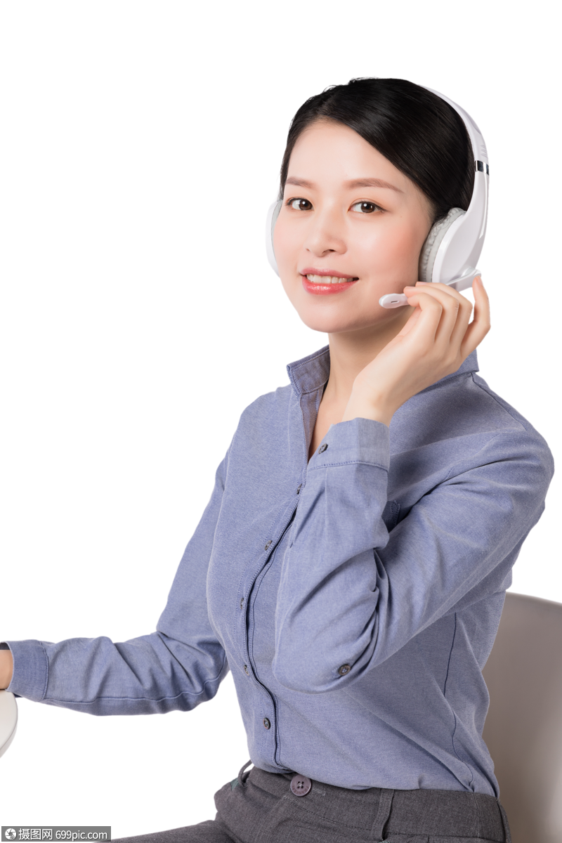 带着耳机的客服人员形象图片