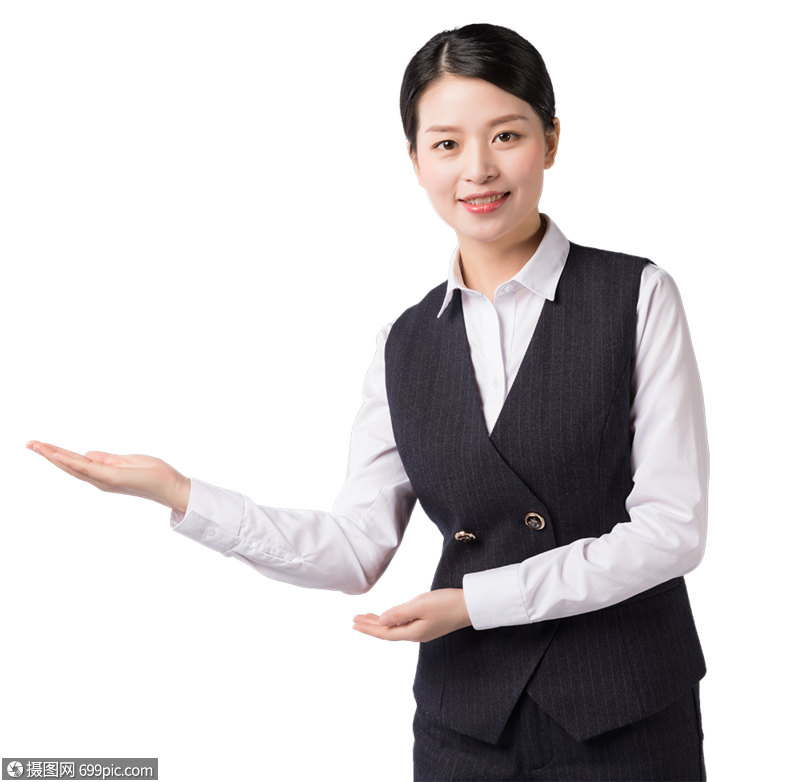 职业女性邀请欢迎动作