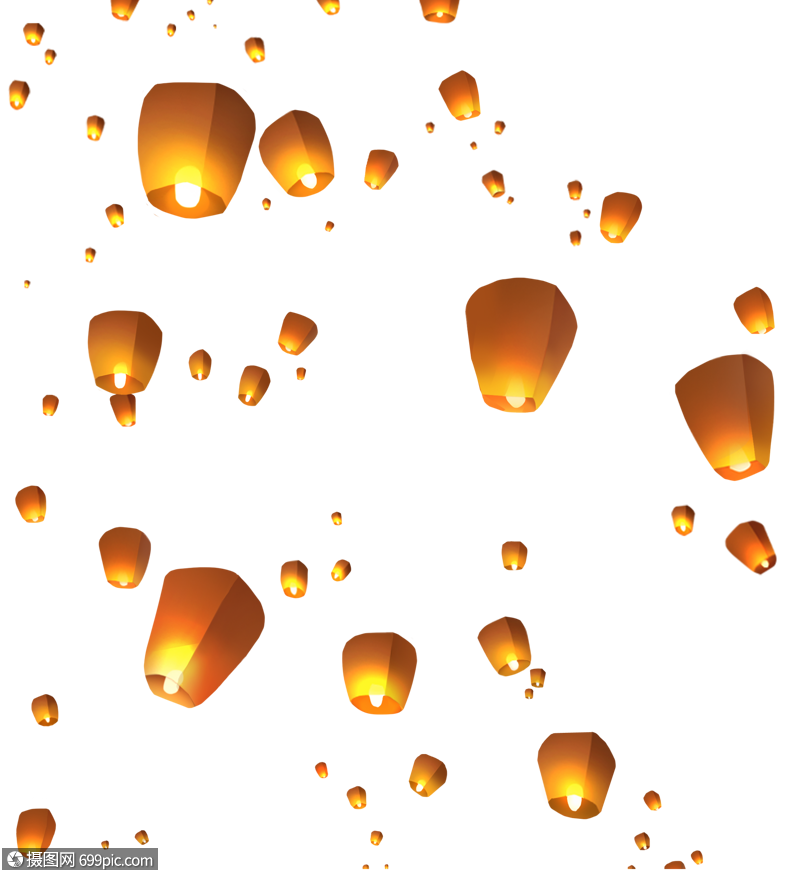 免抠元素 节日元素 孔明灯.png