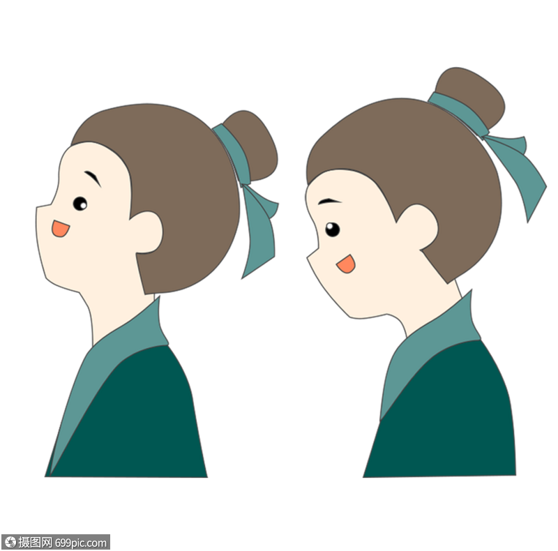 侧脸牛郎古风手绘