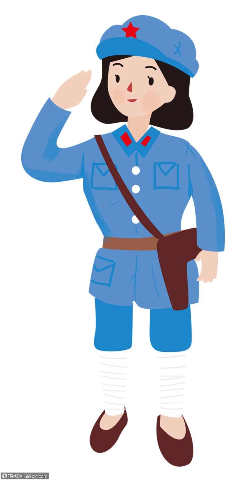 手绘军人解放军八路