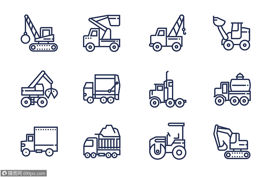 插画 icon图标 建设运输工具图标.ai