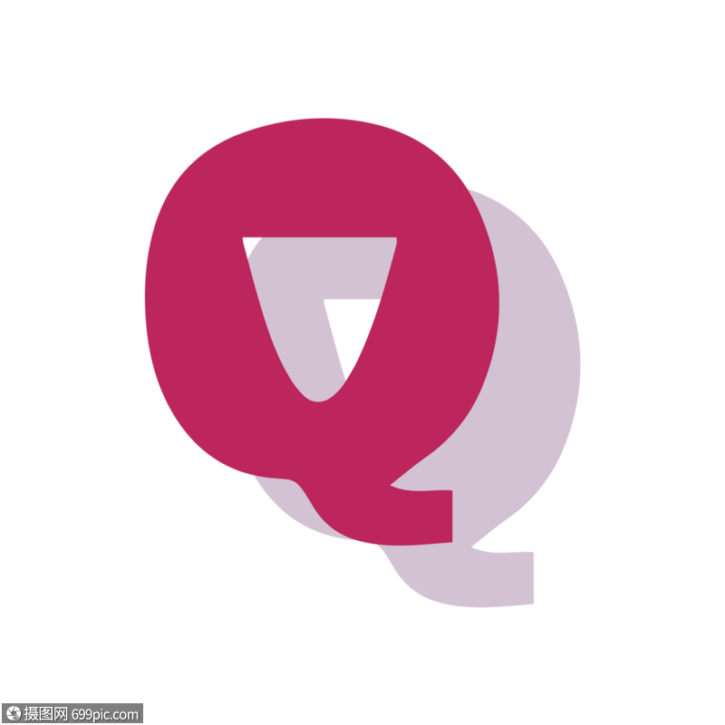 卡通英文q字体设计字体排版创意字体设计