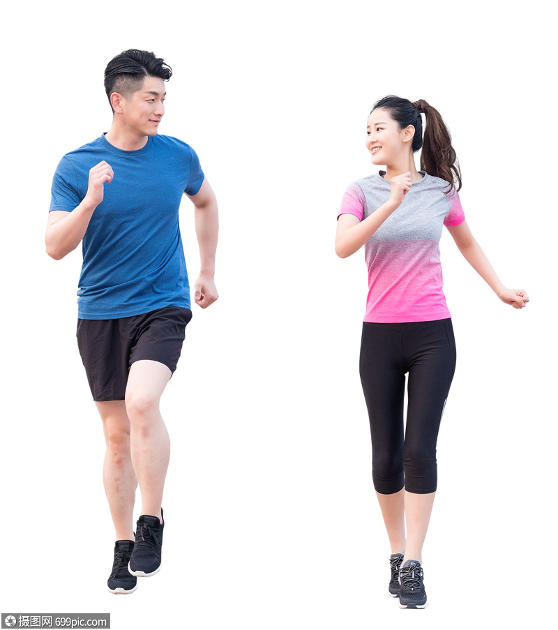 运动男女户外跑步锻炼健身png