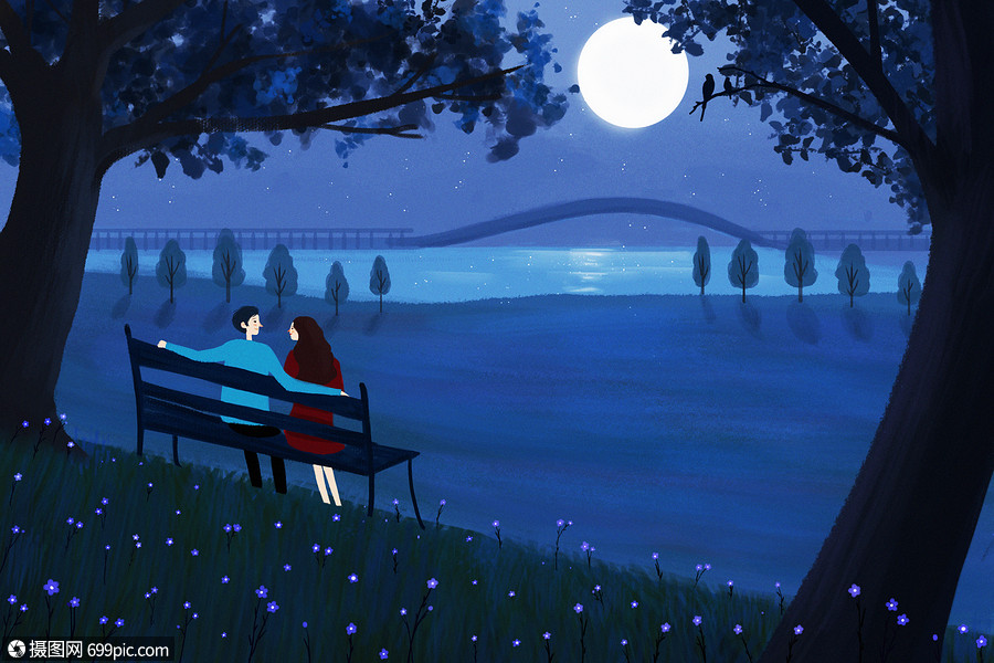 插画 情感表达 情侣约会.psd