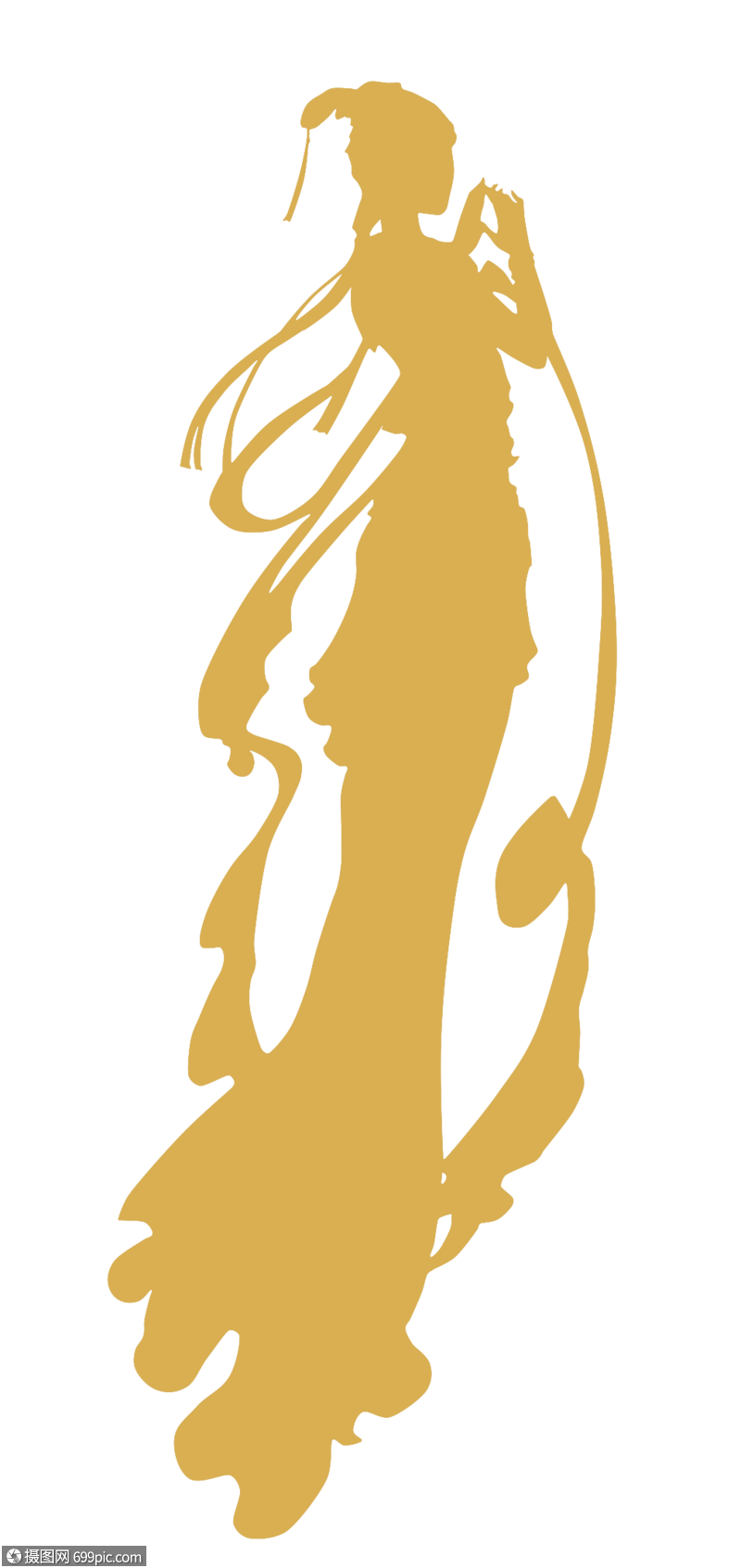 嫦娥剪影中秋节元素中秋节