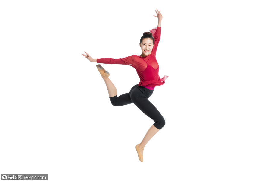 跳跃的舞者美女动作舞蹈动作