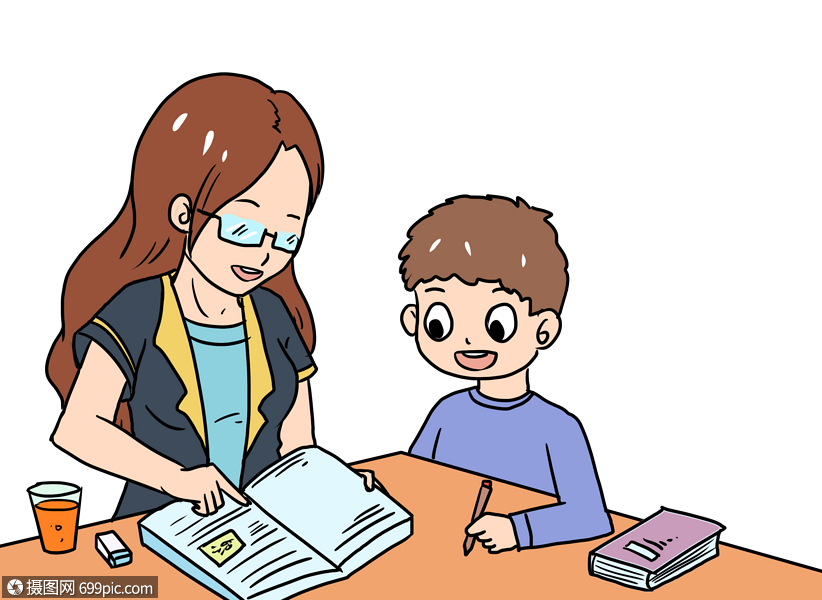 辅导学生写作业的老师