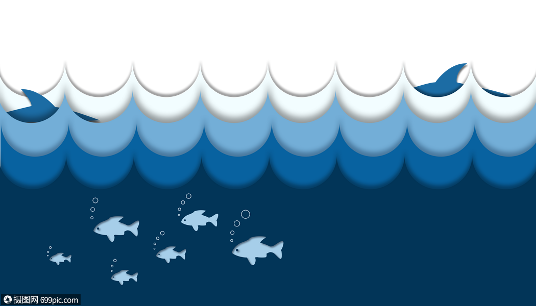 海洋深处渐变配色扁平