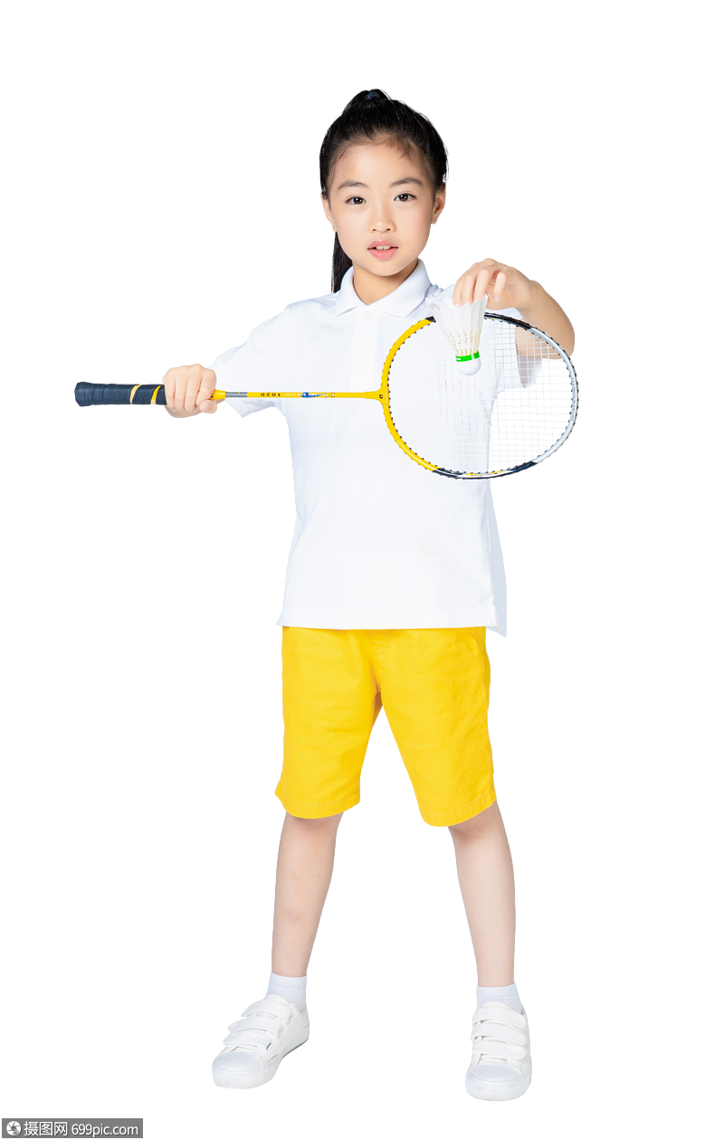 打羽毛球的小女孩儿童节可爱女孩