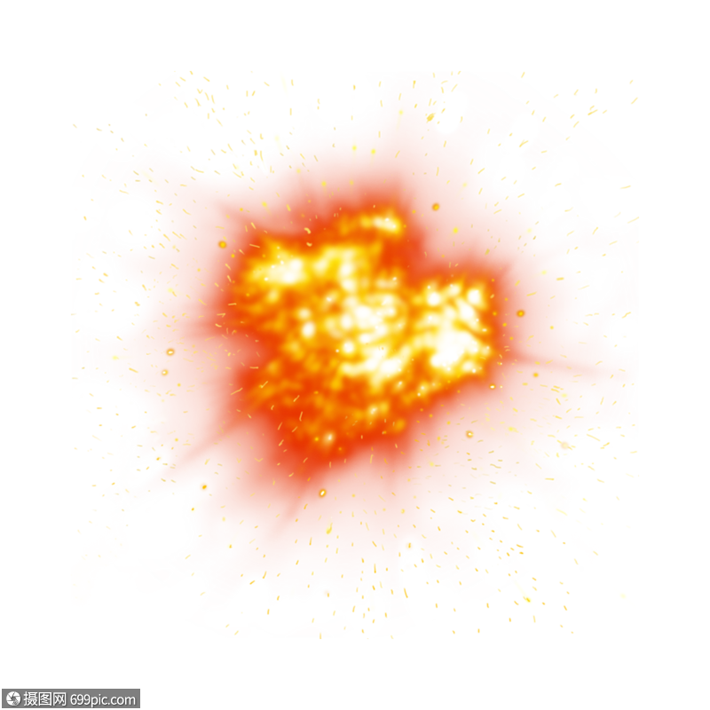 爆炸火花金色高清圖片素材