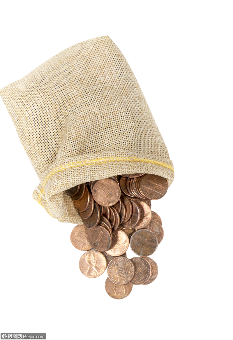 装在麻袋里的硬币金币