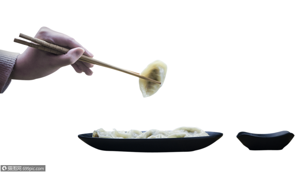 水饺手拿筷子冬至图片