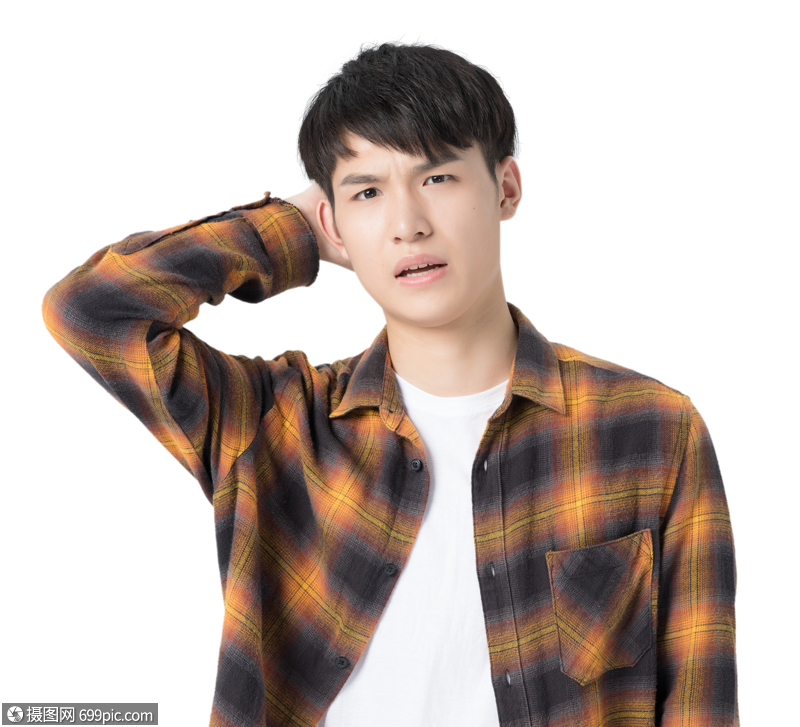 青年男性人像烦恼情绪