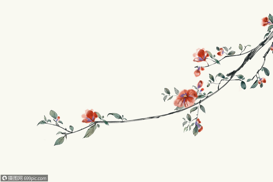 水墨花卉植物国风图片