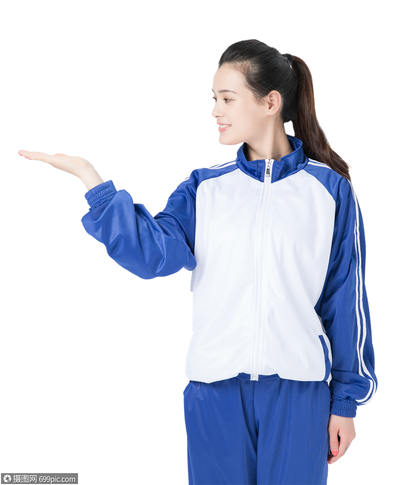 校服女性学生展示动作