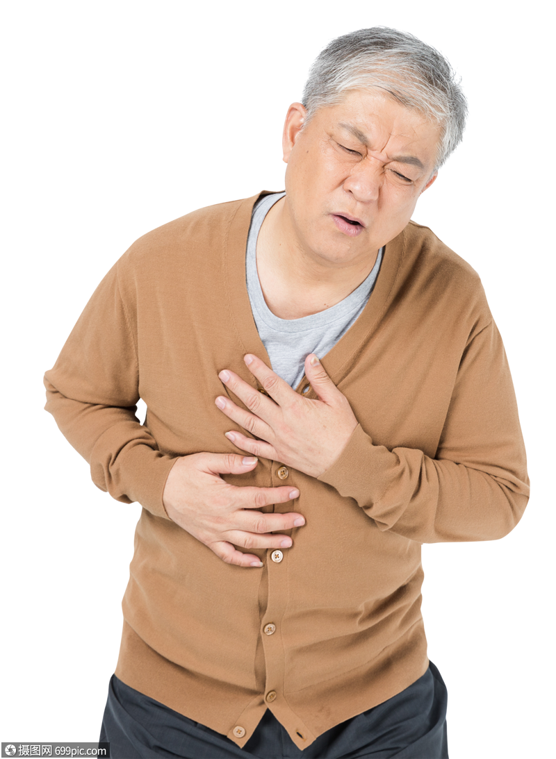 老年男性胸口疼形象心脏病疼痛
