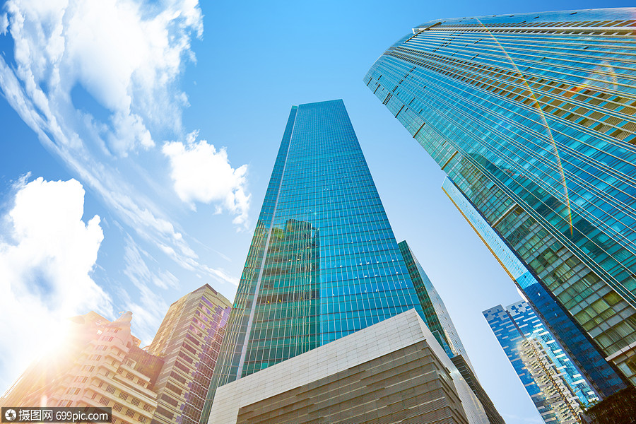 仰视视角建筑场景