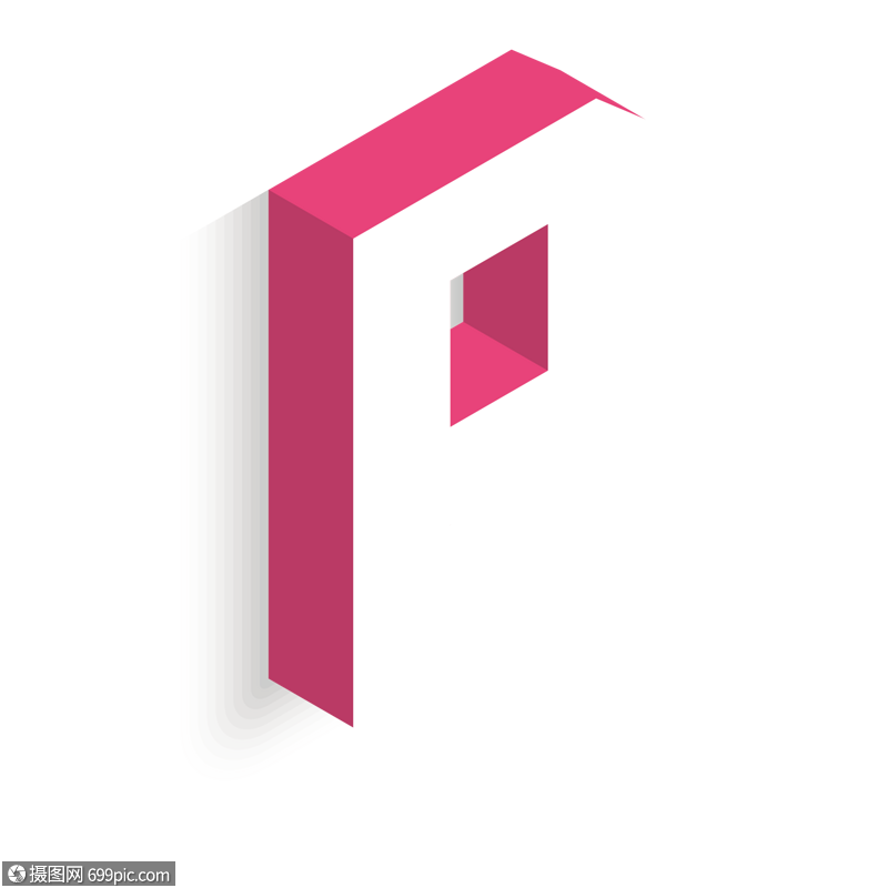 立体英文字母p字体设计创意英文字