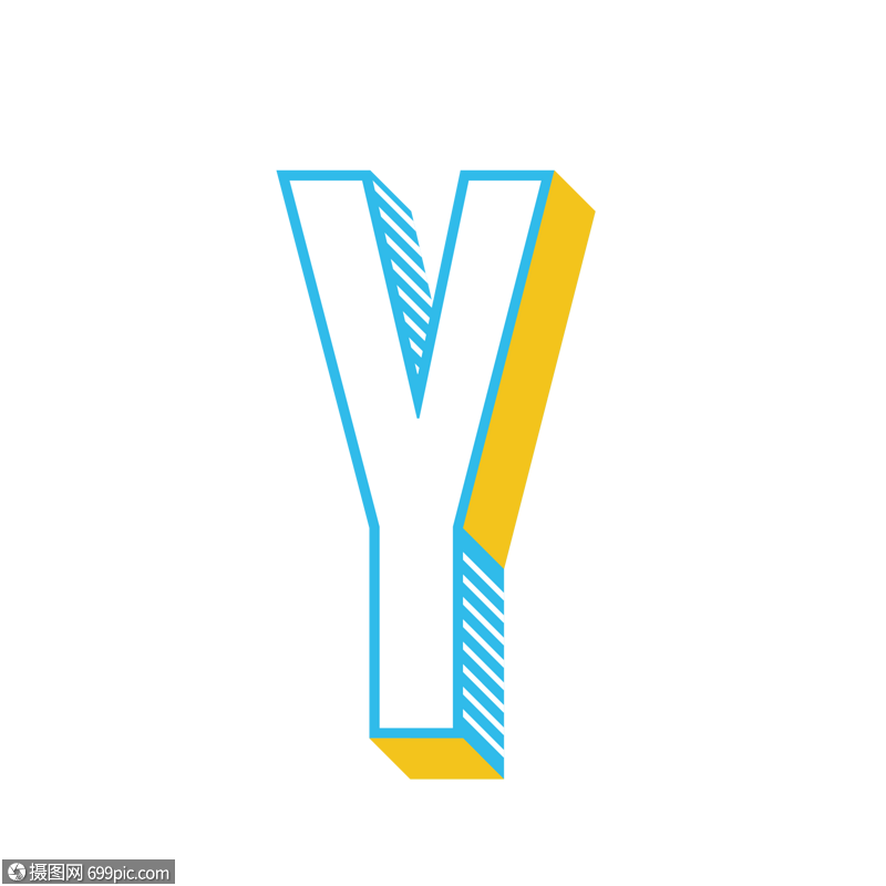 立体英文字母y字体设计立体字