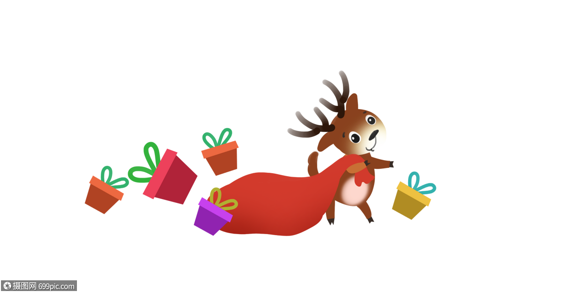 圣诞小鹿卡通小鹿圣诞节